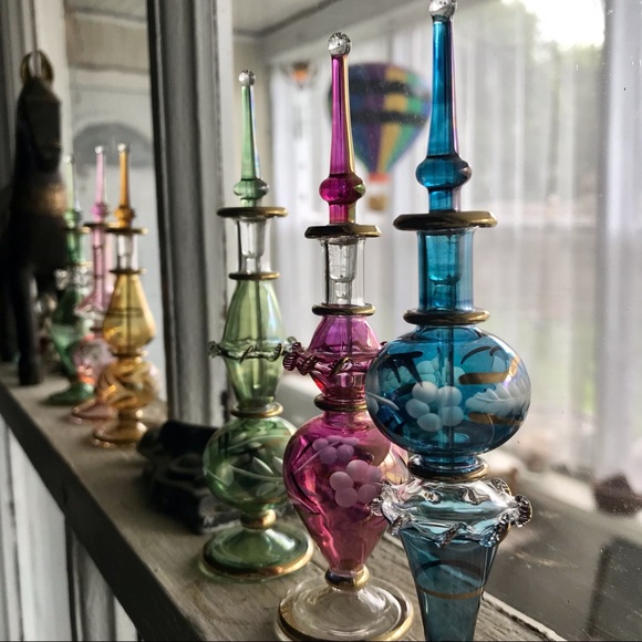 Egyptian Glass Bottle ~ Hand Blown Glass - Picture 1 of 8